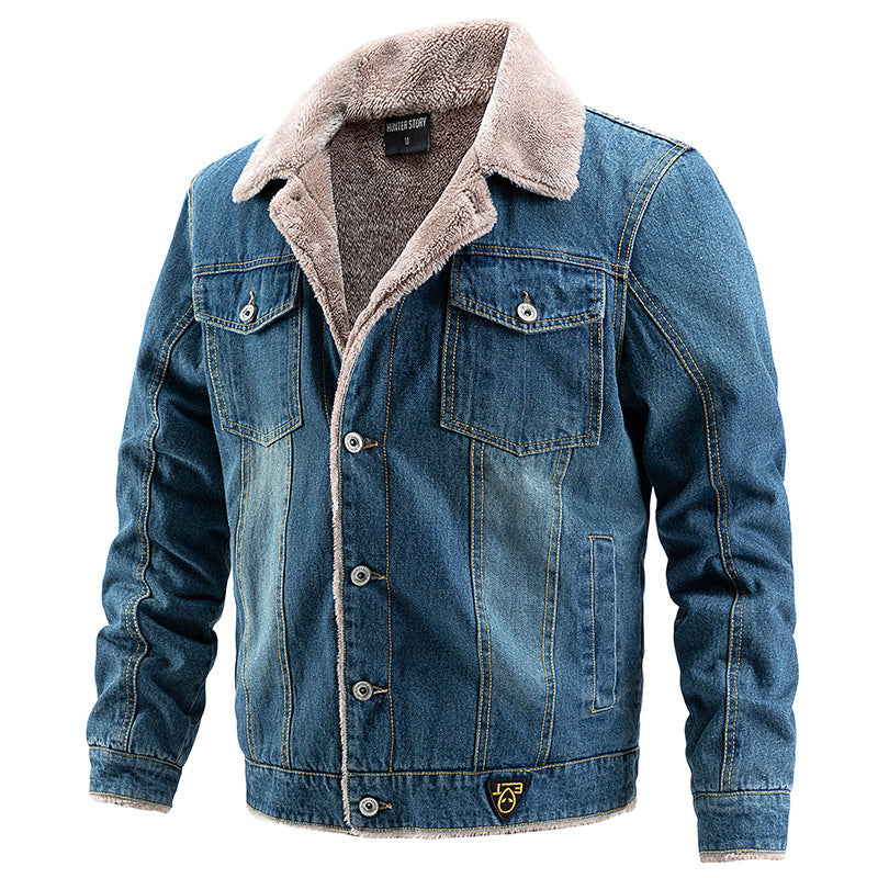 Denim jacket with plush lining