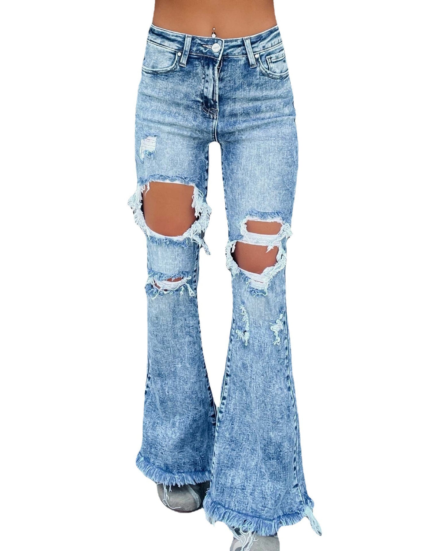 Women's Ripped Leg Jeans