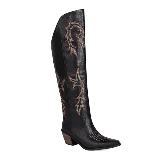 Women’s Black Western Over the Knee Boots